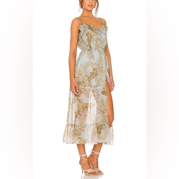 AMUSE Society Midsummer Floral Maxi Dress in Sea Wind | Size Large - Picture 3 of 16